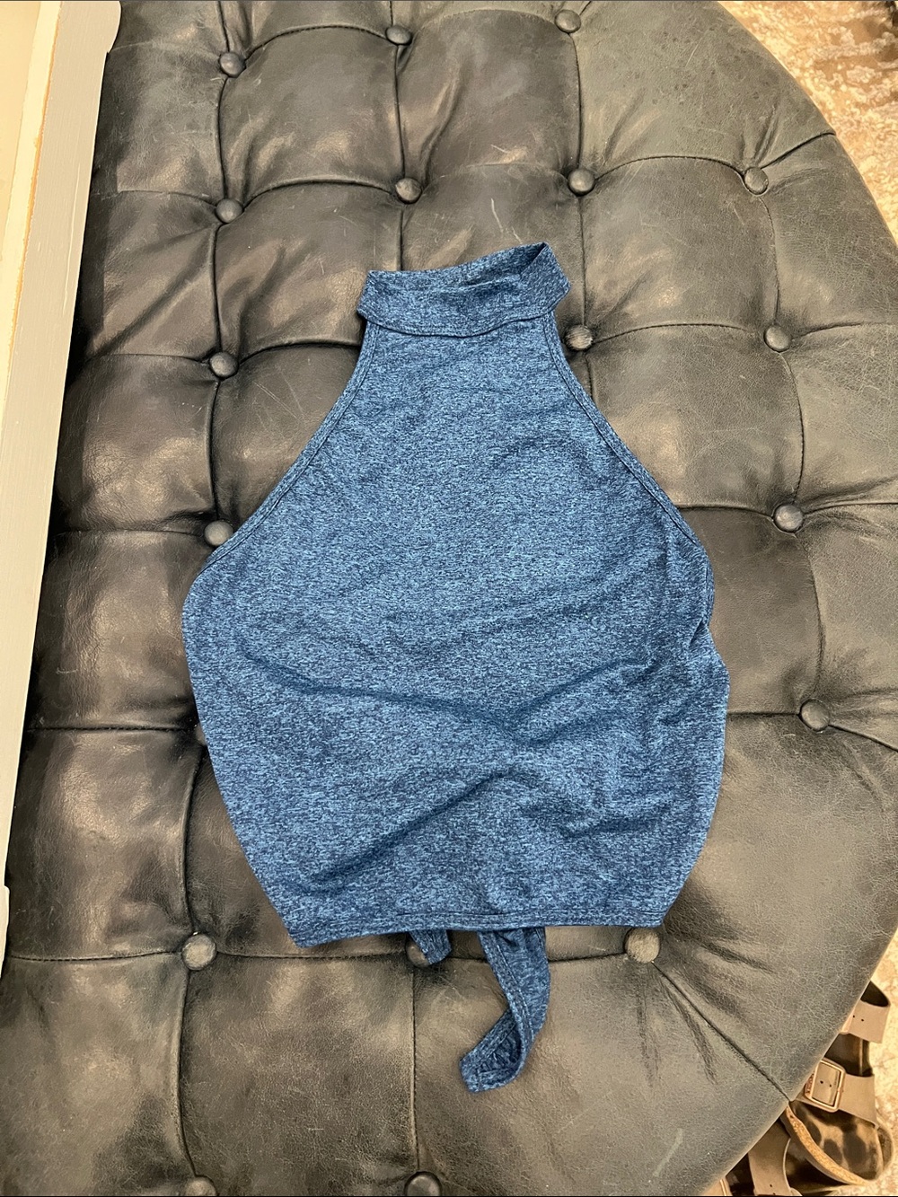 Blue Halter Tie-Back youth top